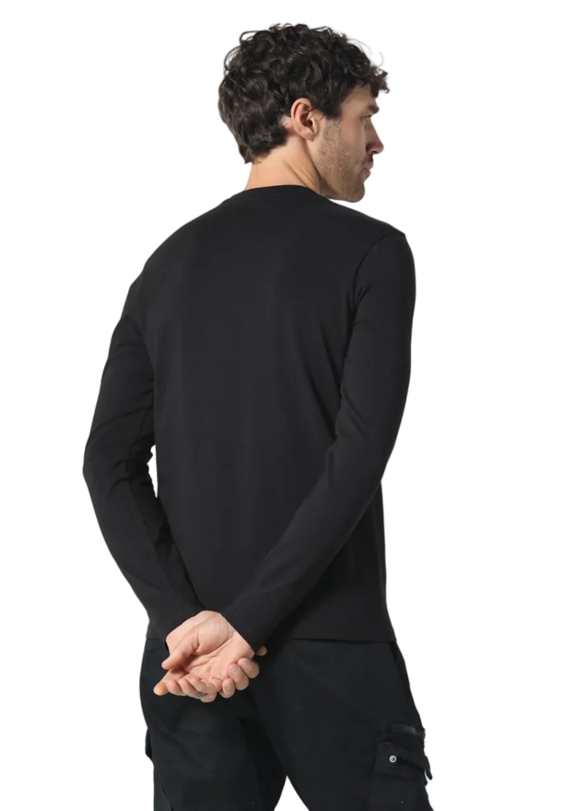 Back View of 883 Police Highgate L/S Black T-Shirt